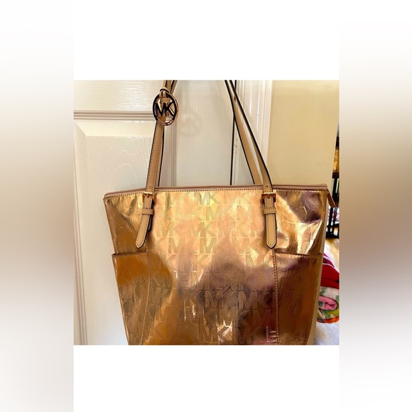Gold Michael Kors Tote Bag & Wallet - Picture 1 of 5